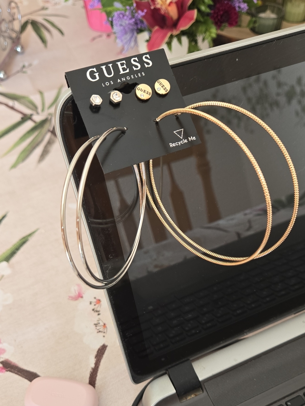 GUESS Mixed Metal Hoop & Stud Earring Set — Gold & Silver